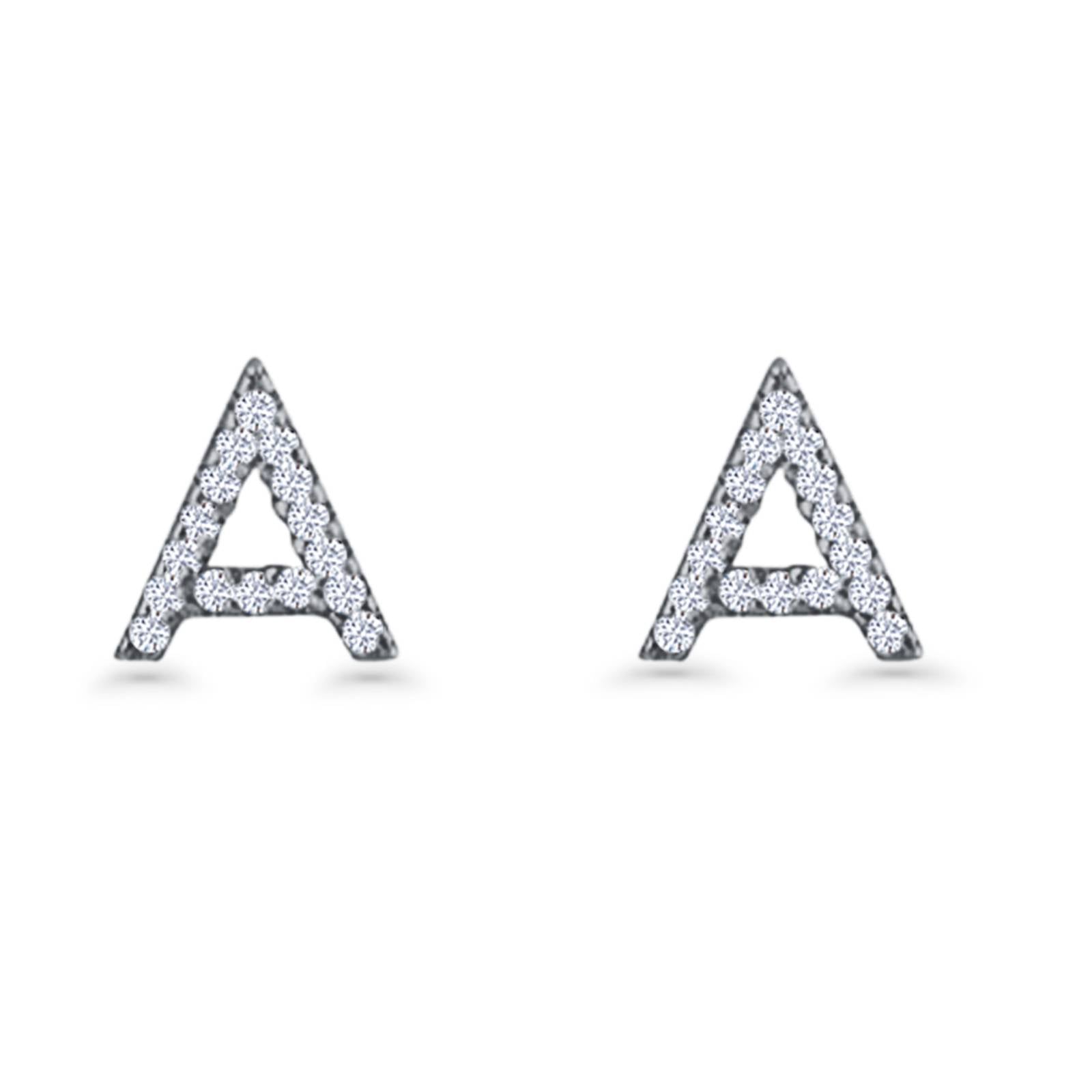 Initial A Stud Earrings