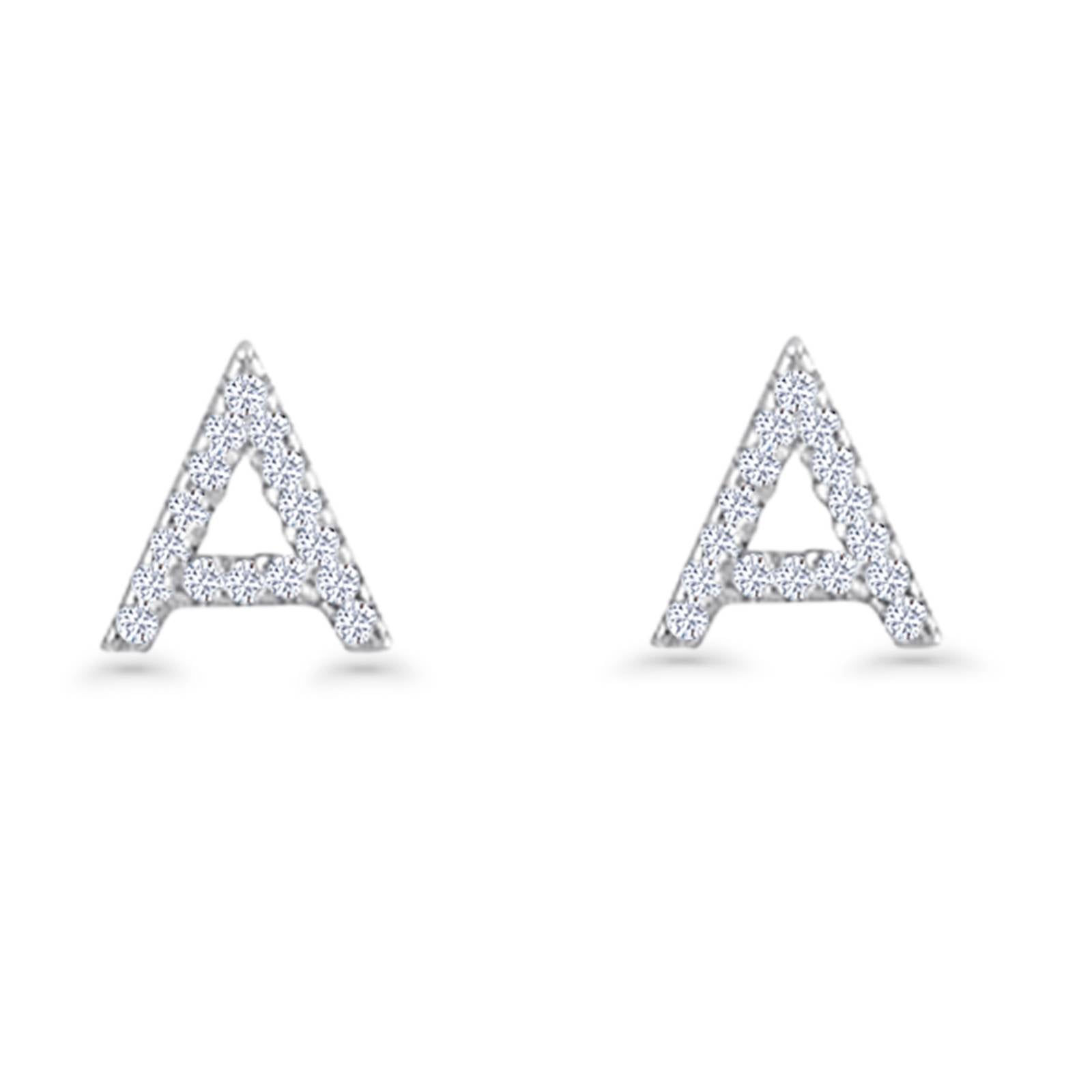 Initial A Stud Earrings