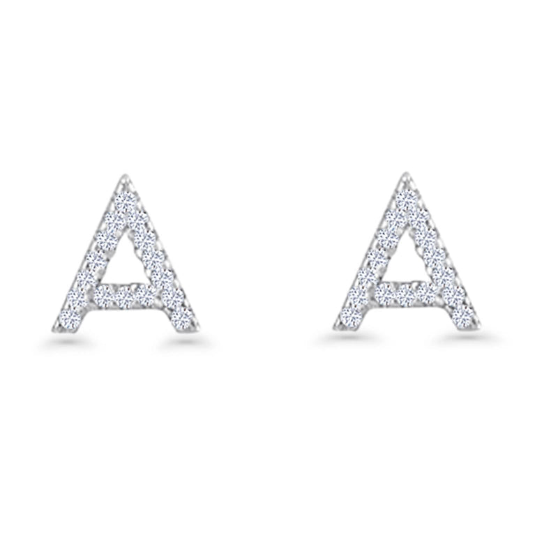 Initial A Stud Earrings