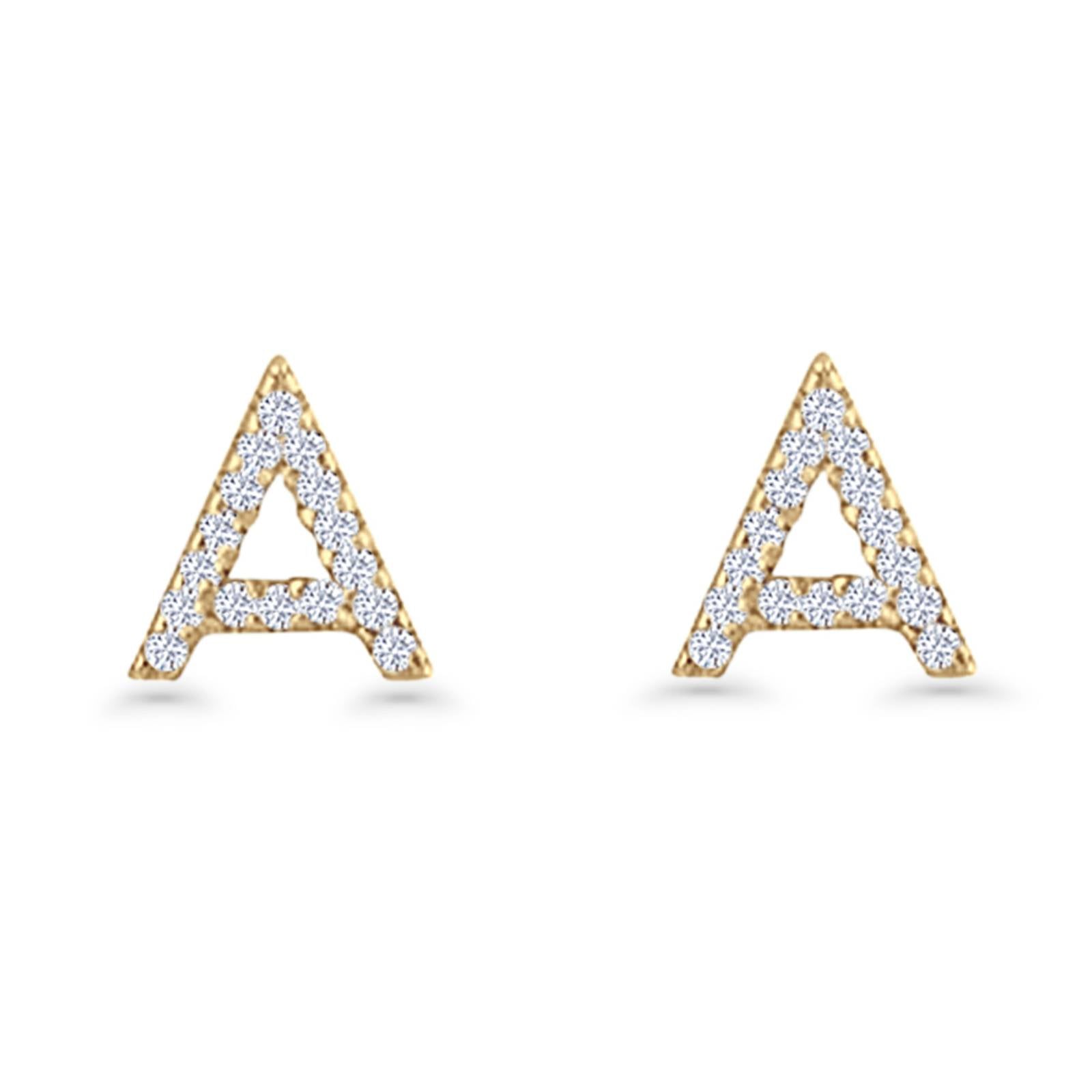 Initial A Stud Earrings