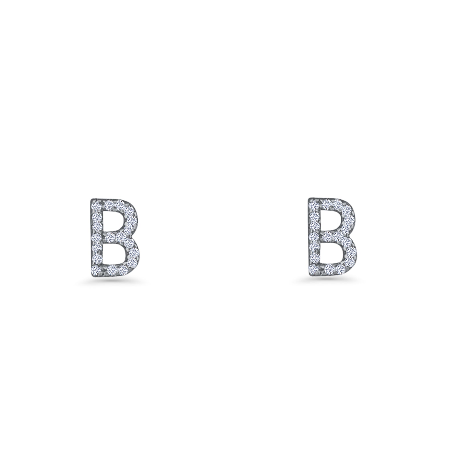 Initial B Stud Earrings