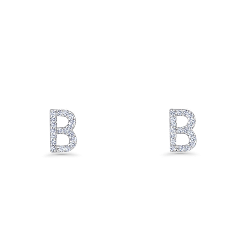 Initial B Stud Earrings
