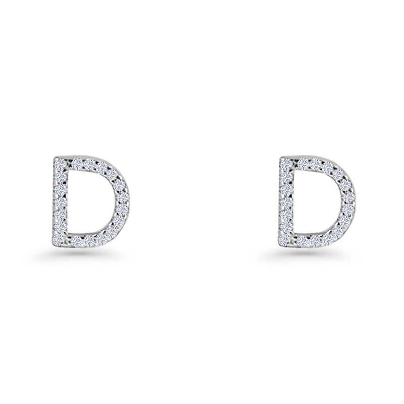 Initial D Stud Earrings
