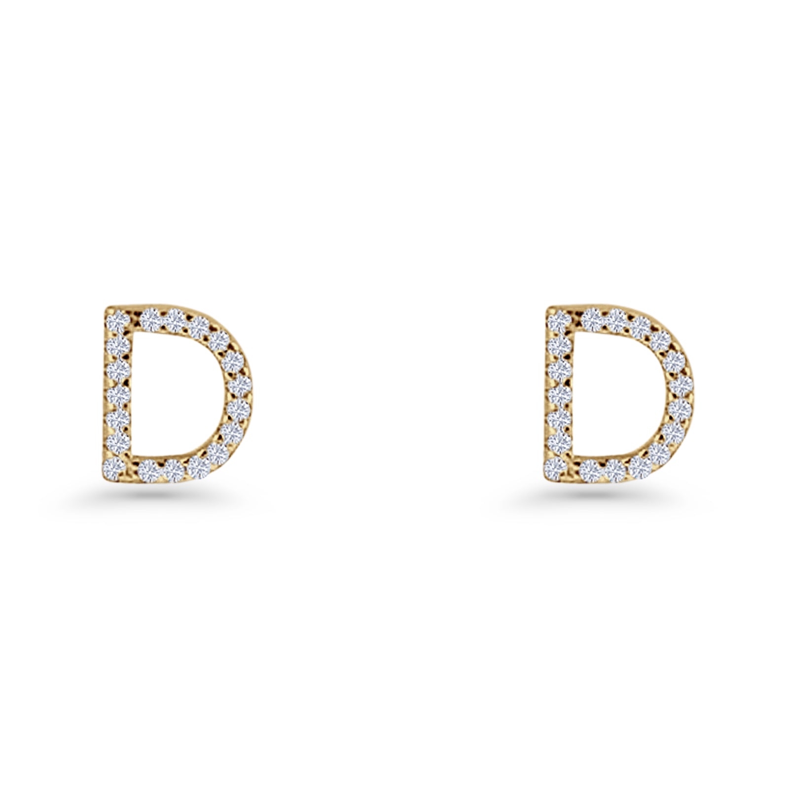 Initial D Stud Earrings