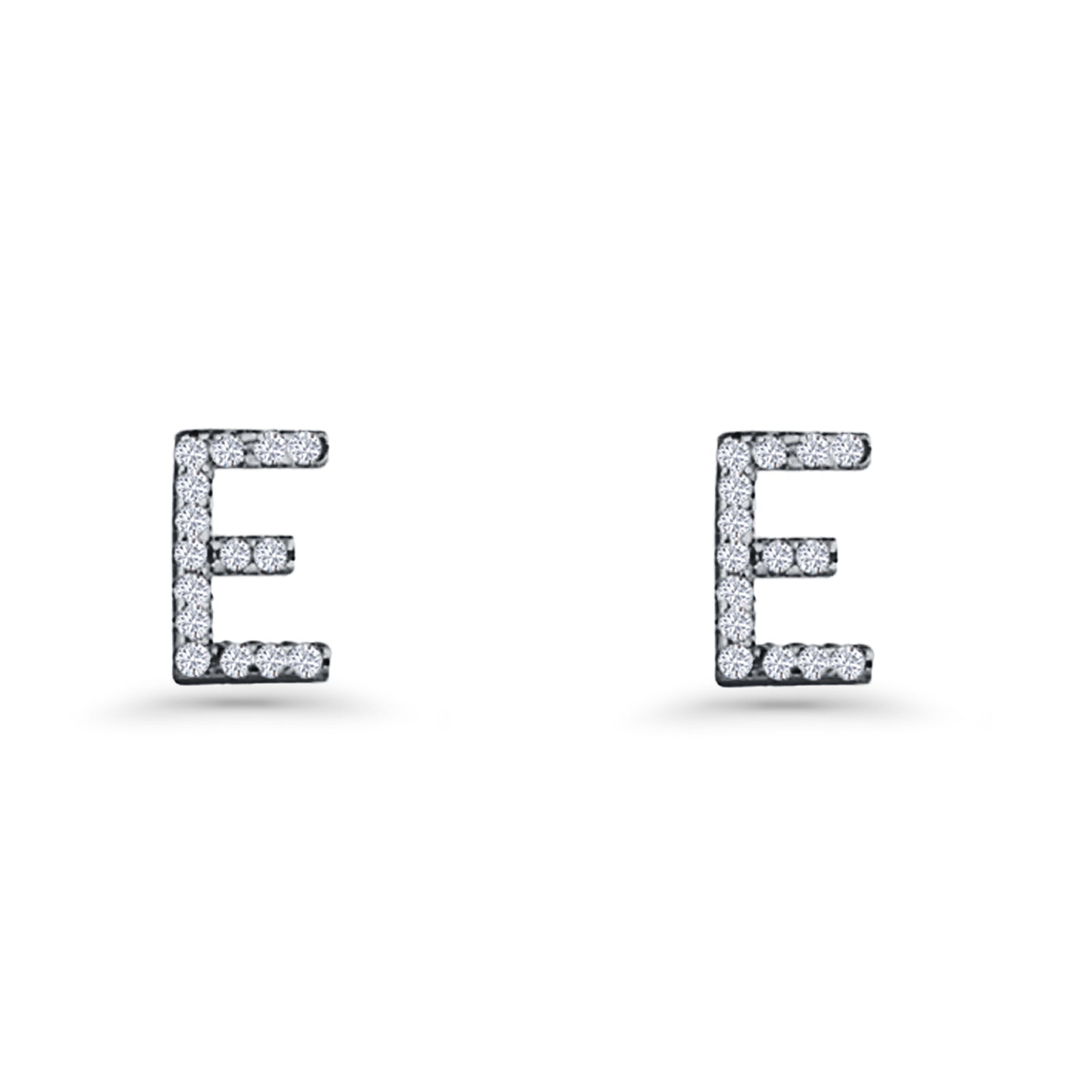 Initial E Stud Earrings
