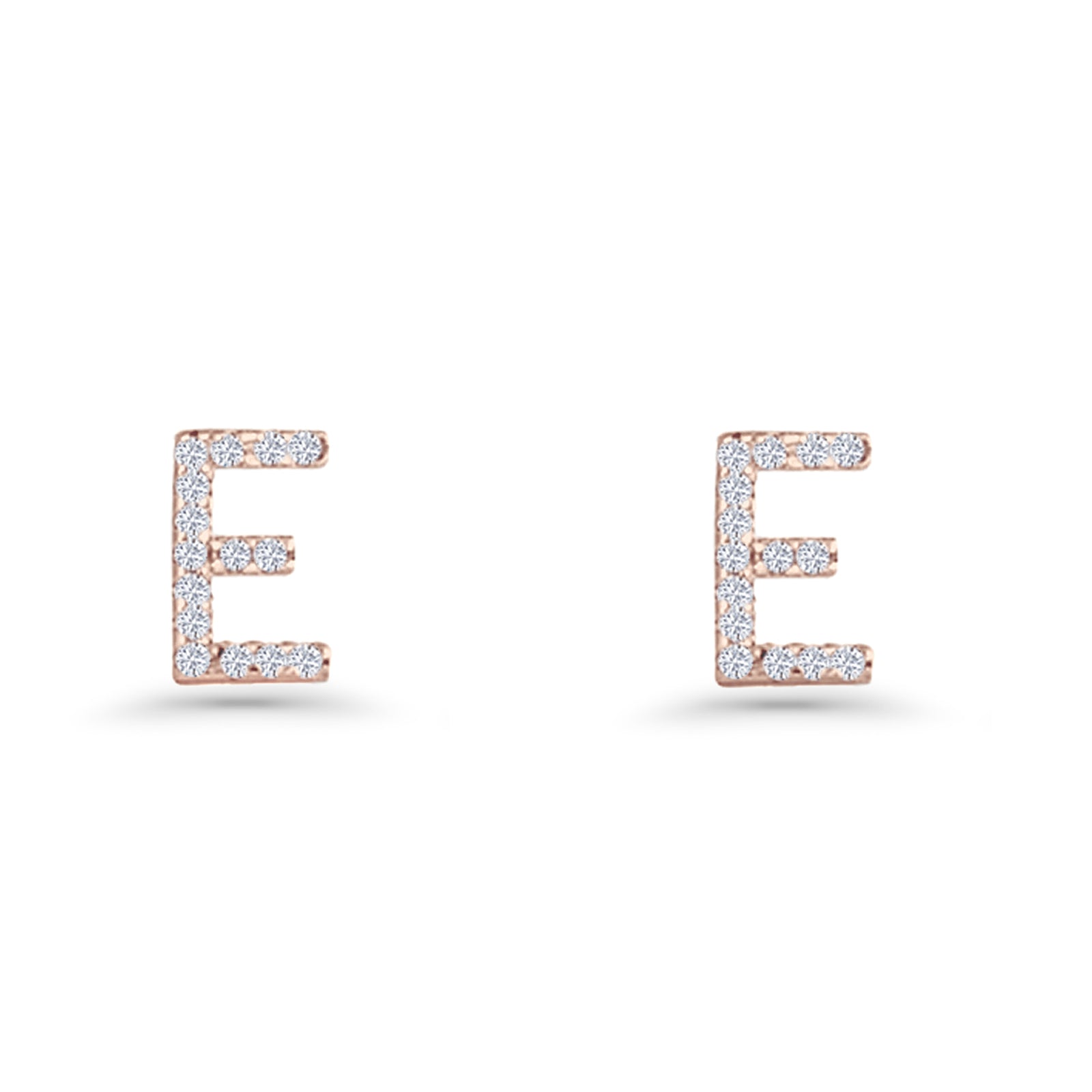 Initial E Stud Earrings