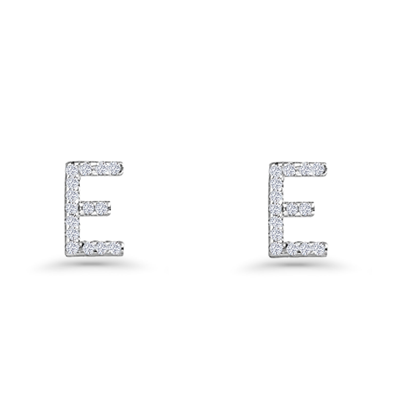 Initial E Stud Earrings