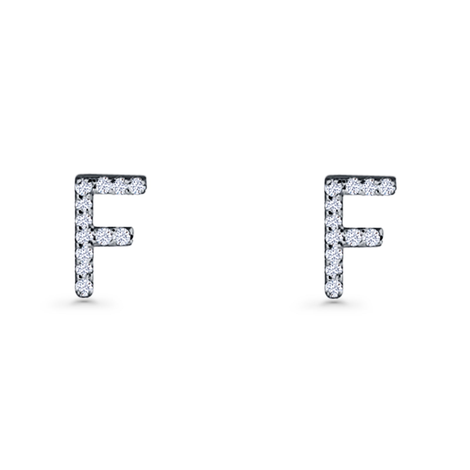 Initial F Stud Earrings