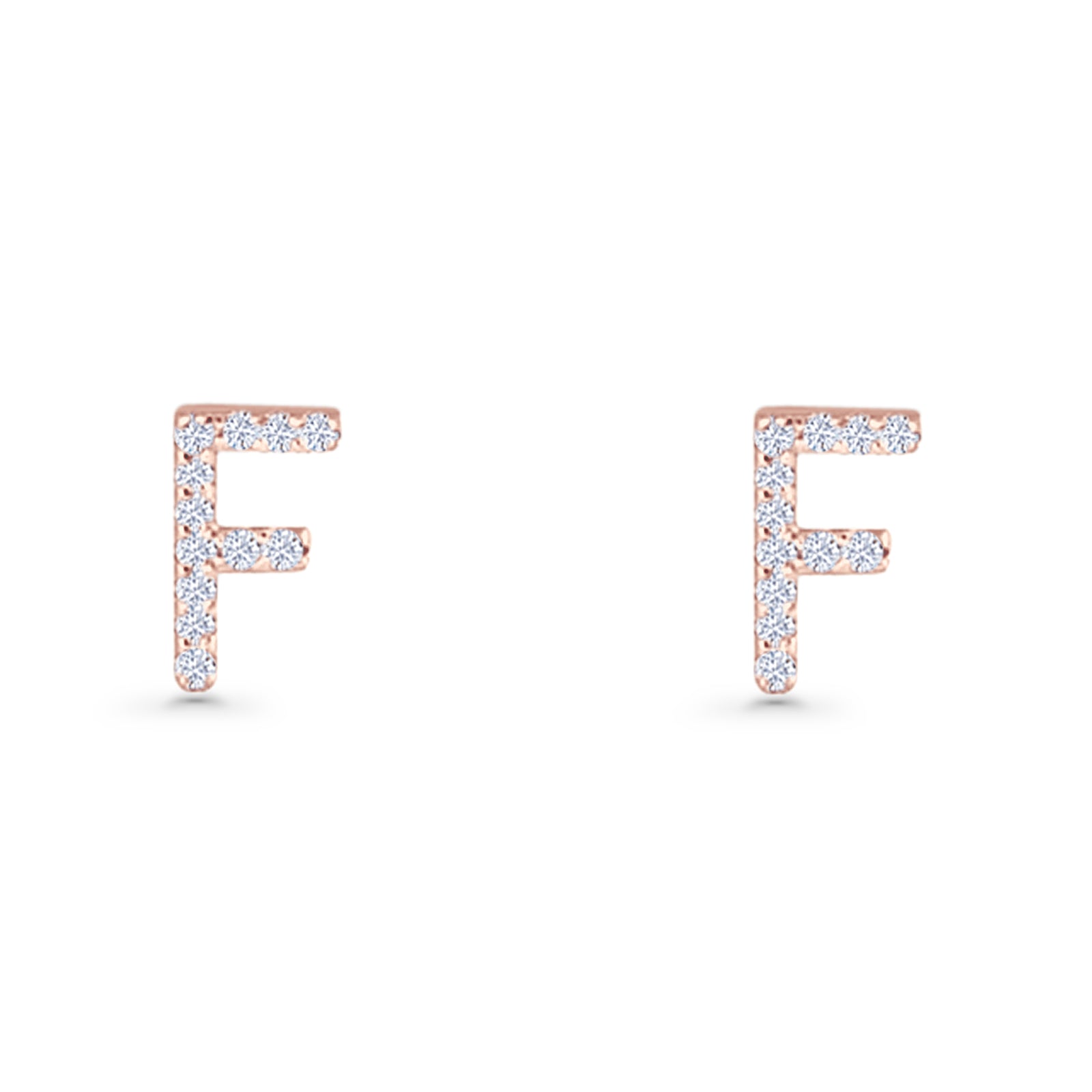 Initial F Stud Earrings