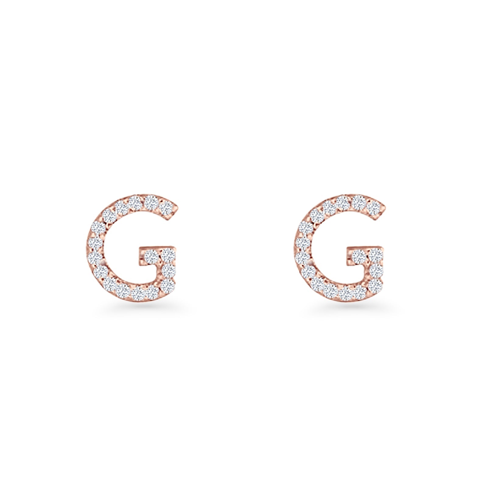 Initial G Stud Earrings