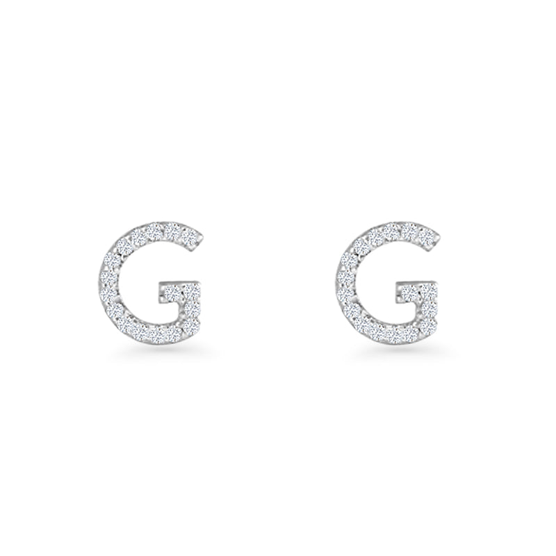 Initial G Stud Earrings