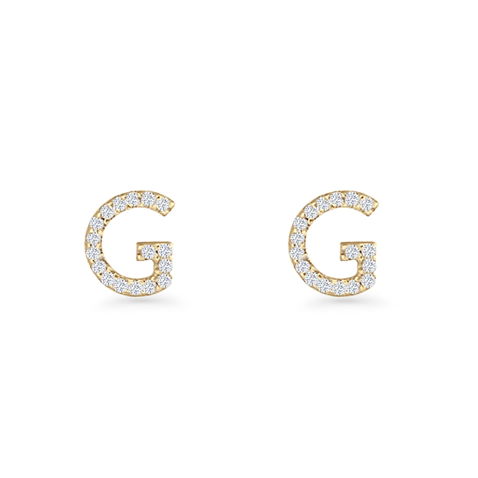 Initial G Stud Earrings