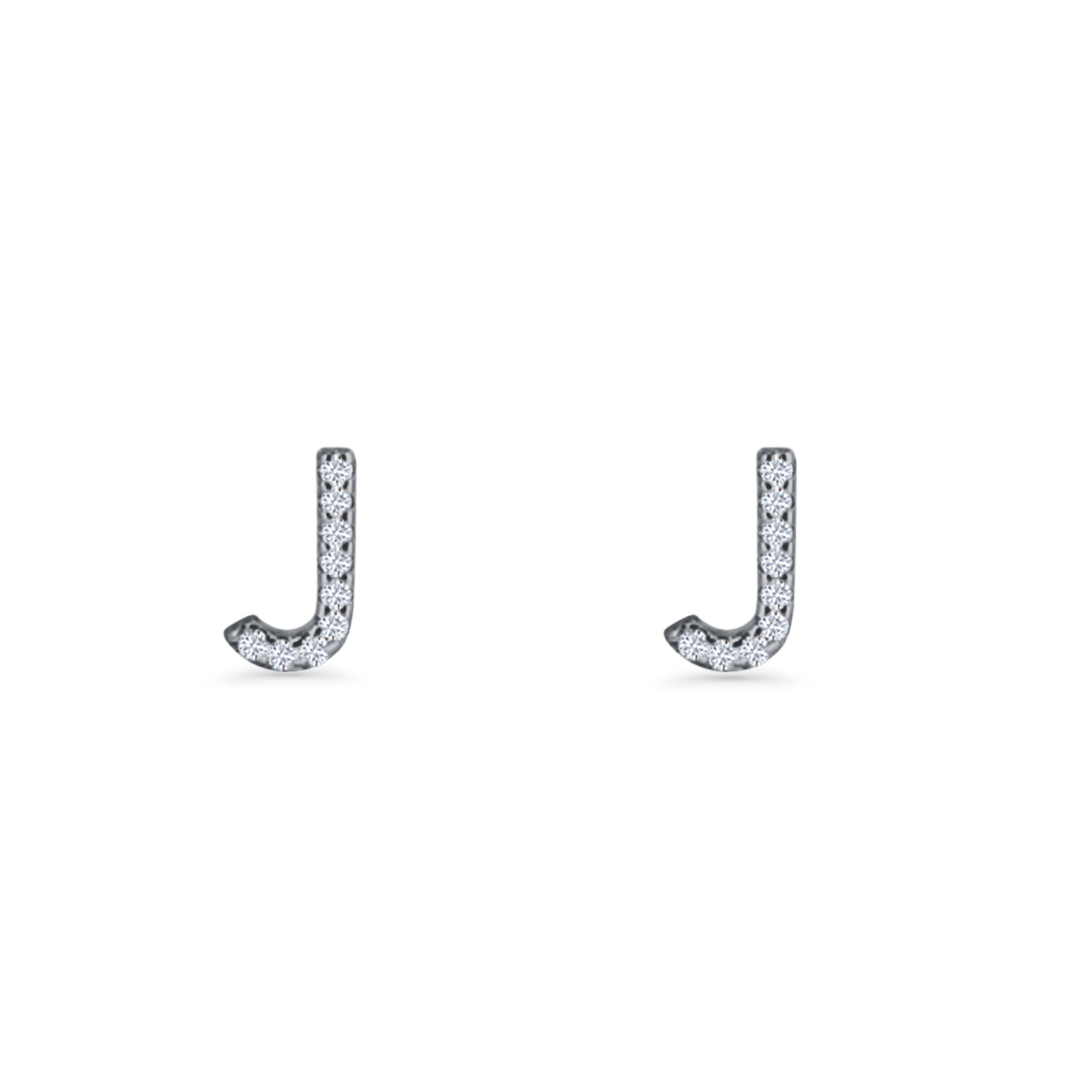 Initial J Stud Earrings