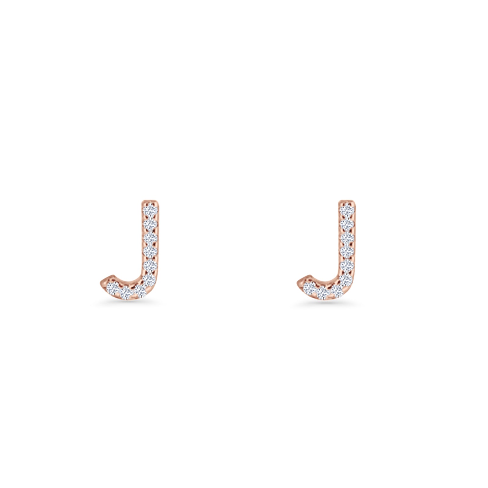 Initial J Stud Earrings