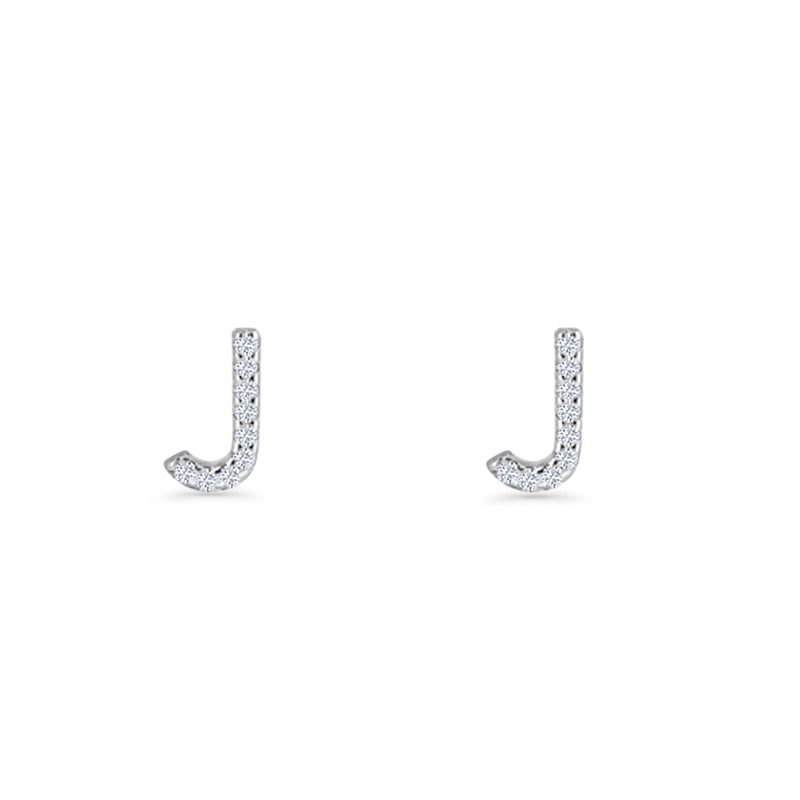 Initial J Stud Earrings