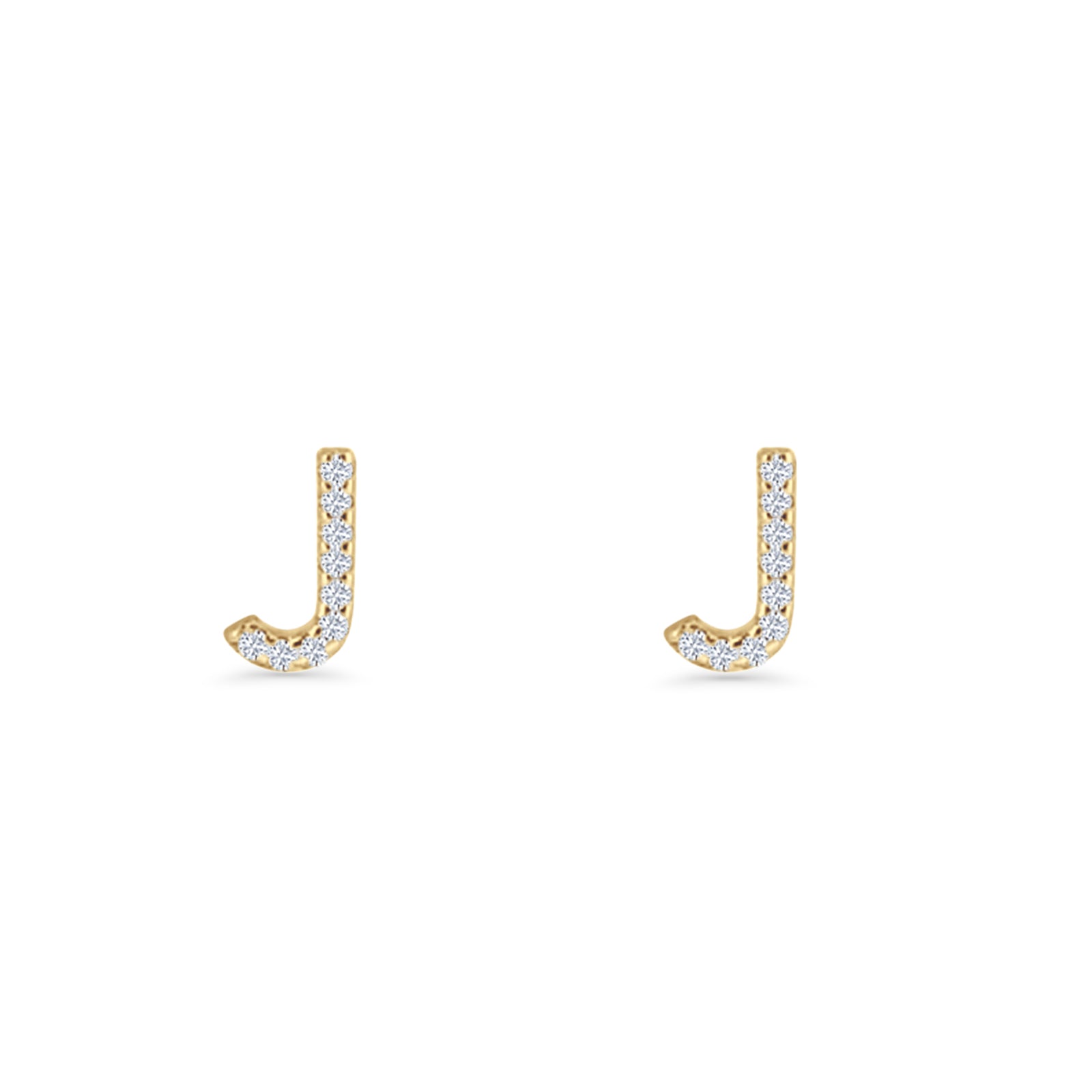 Initial J Stud Earrings