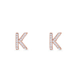 Initial K Stud Earrings