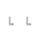 Initial L Stud Earrings