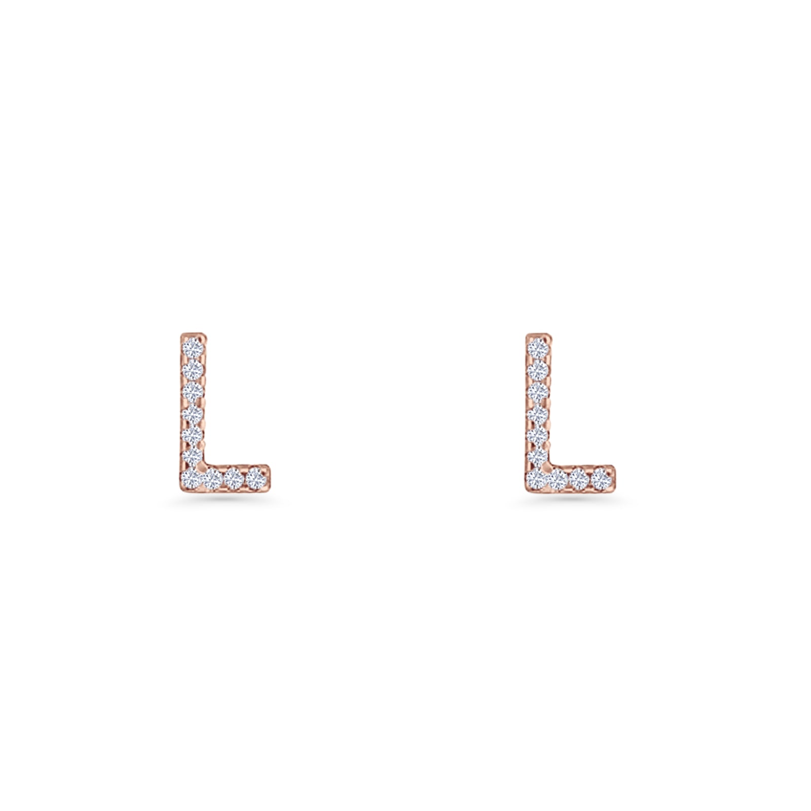Initial L Stud Earrings