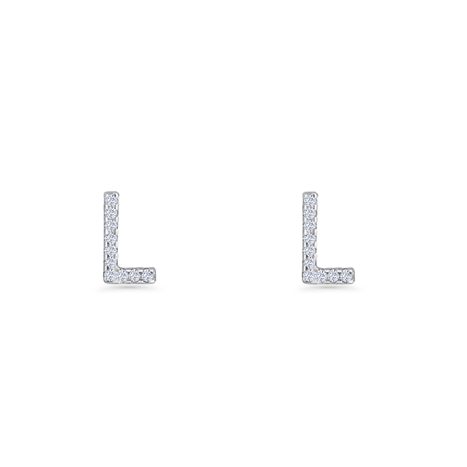Initial L Stud Earrings