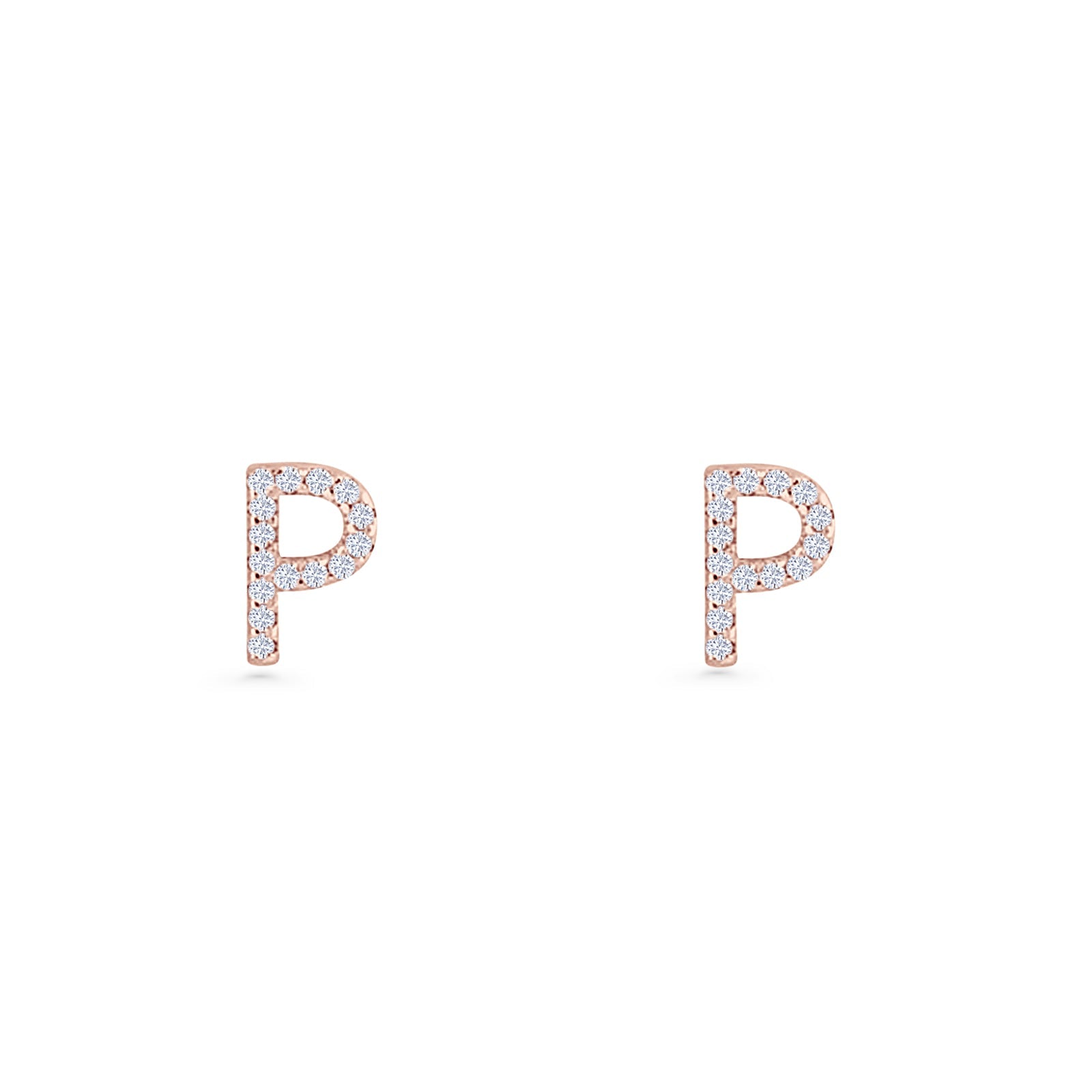 Initial P Stud Earrings