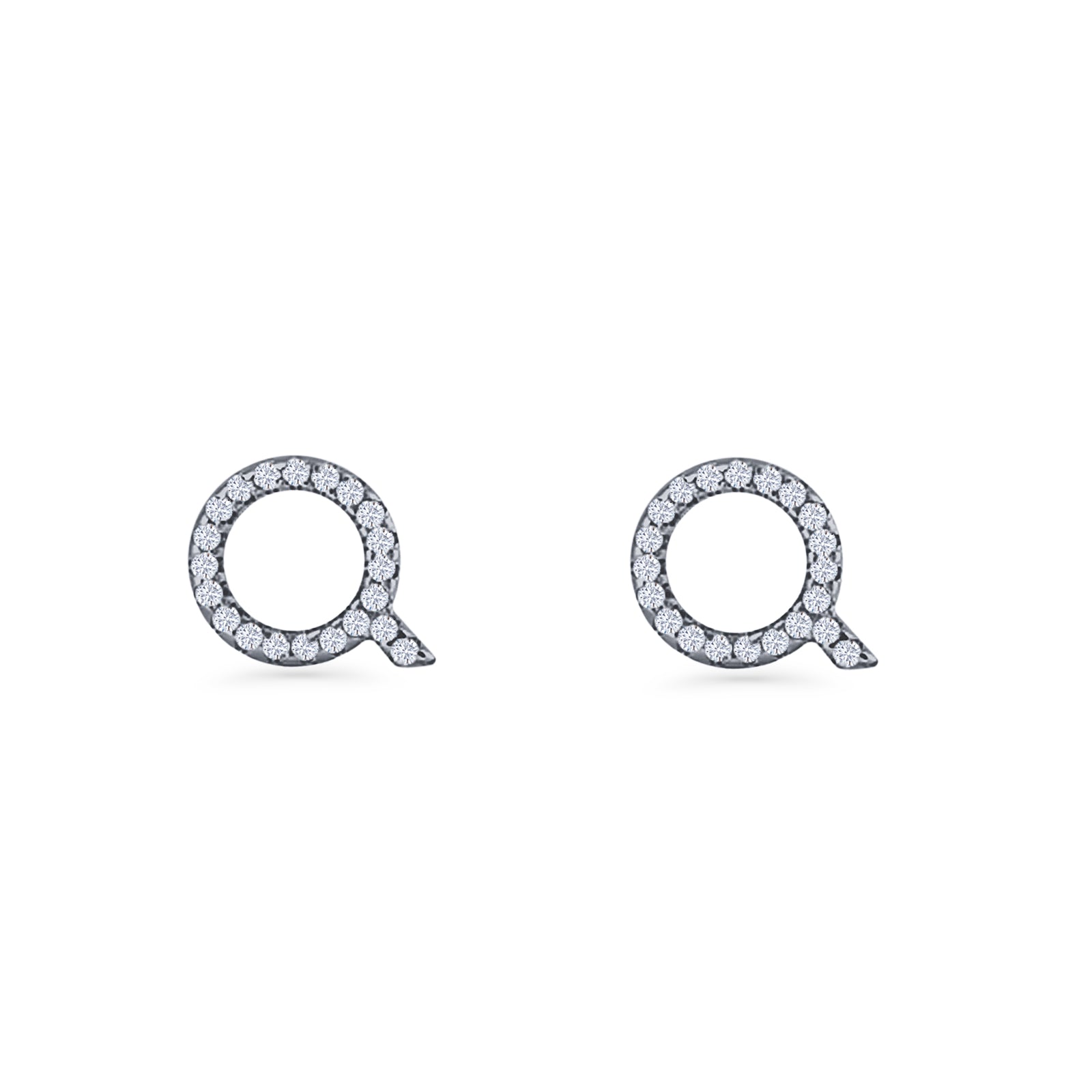 Initial Q Stud Earrings