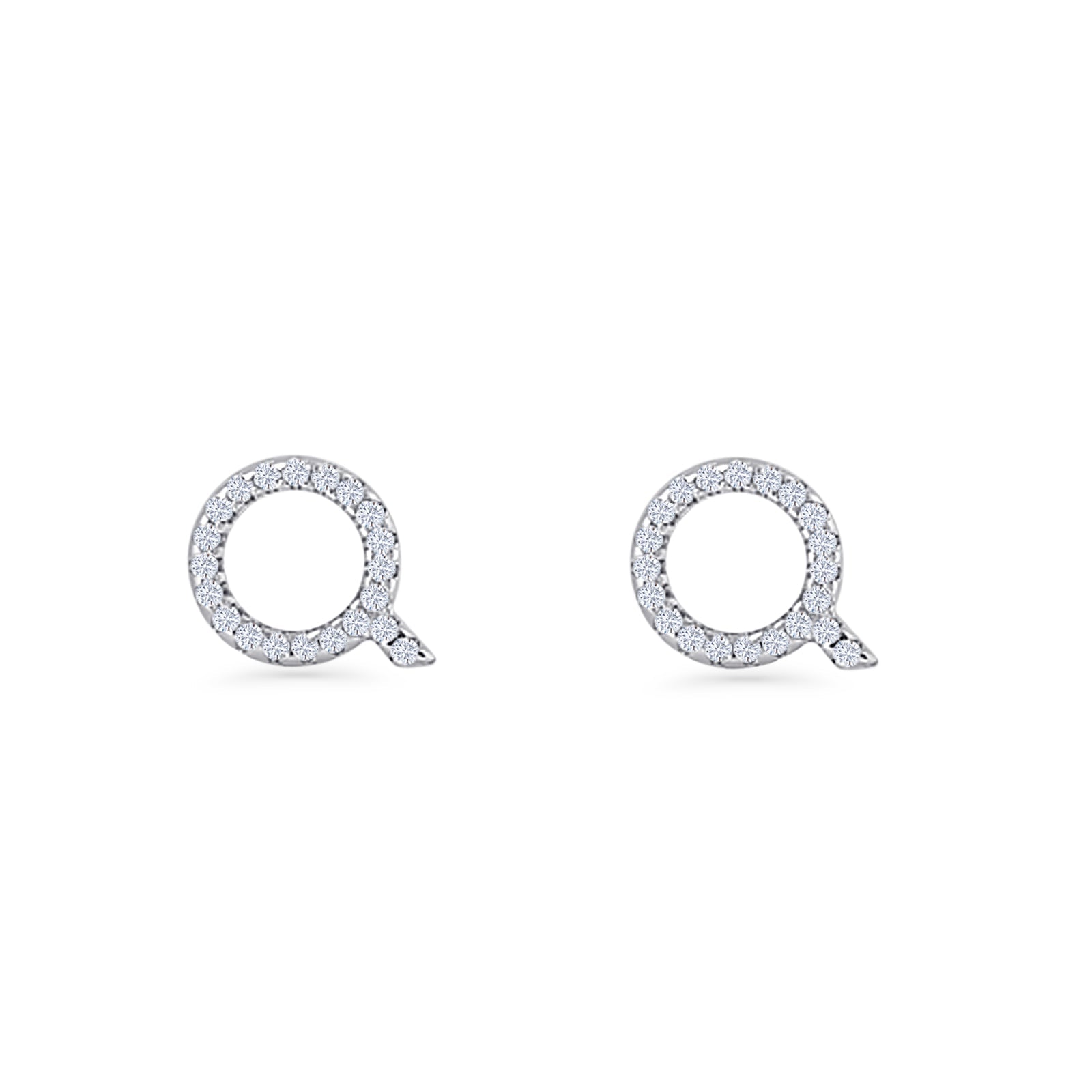 Initial Q Stud Earrings