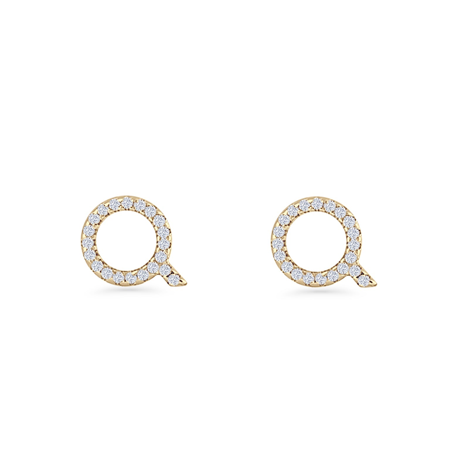 Initial Q Stud Earrings