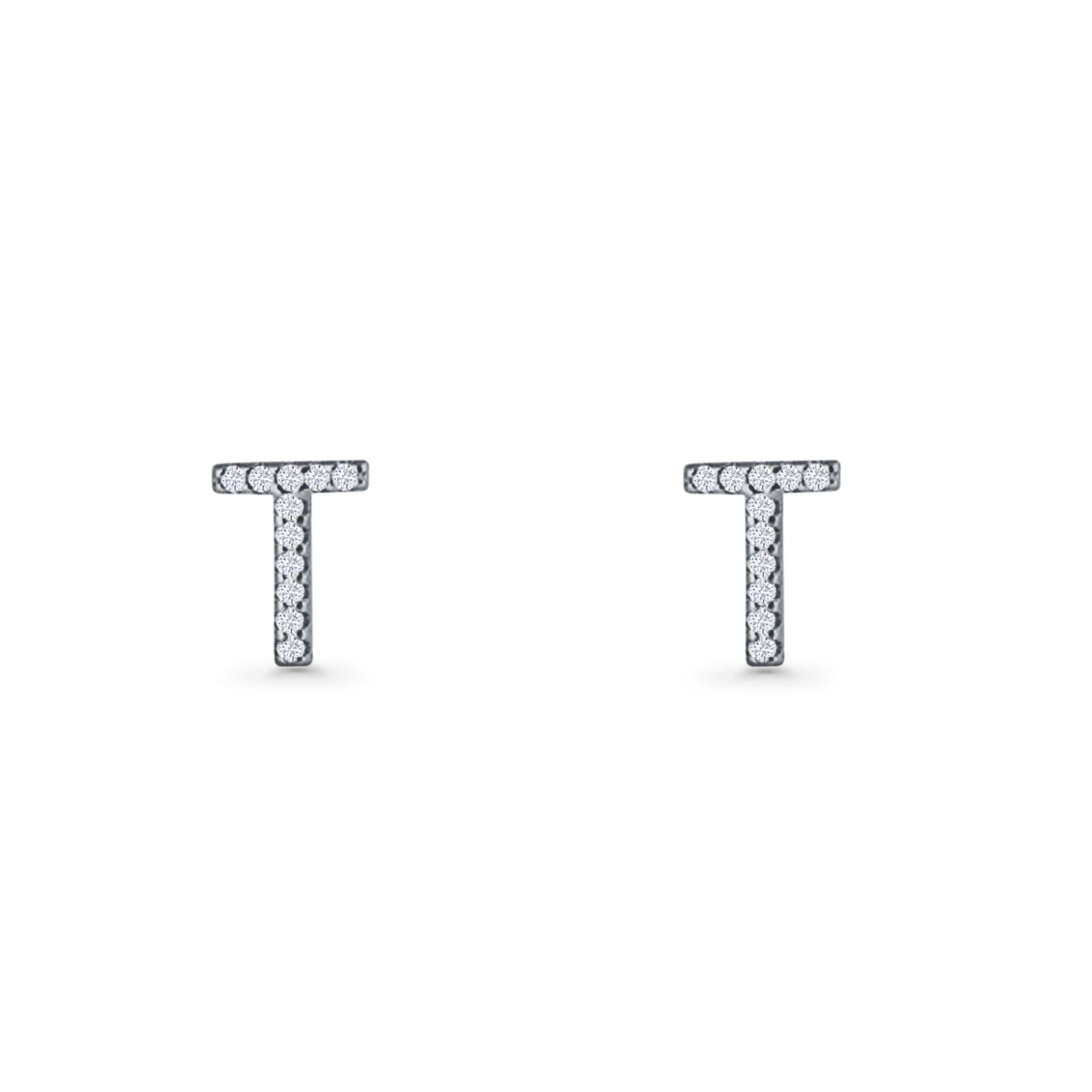 Initial T Stud Earrings