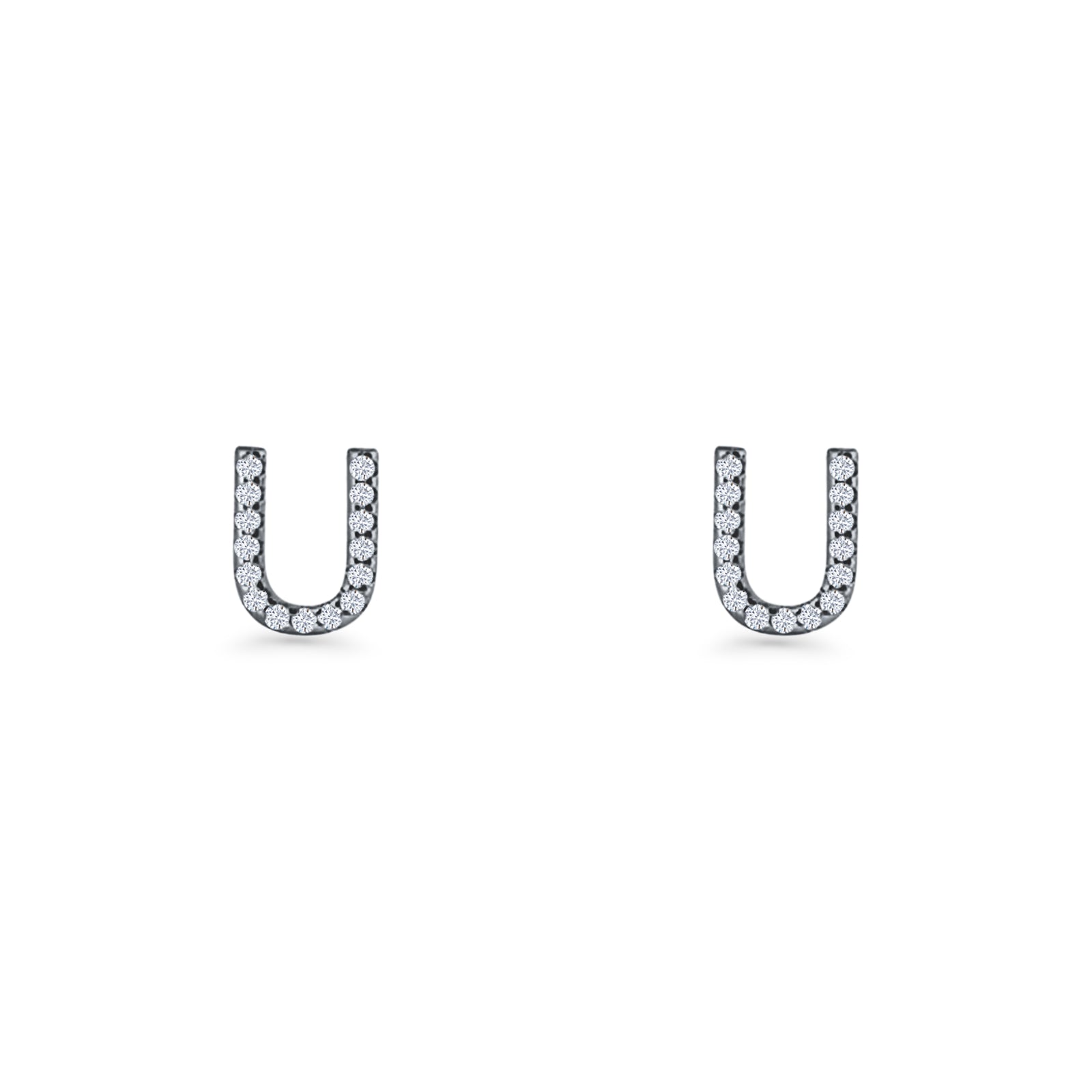 Initial U Stud Earrings