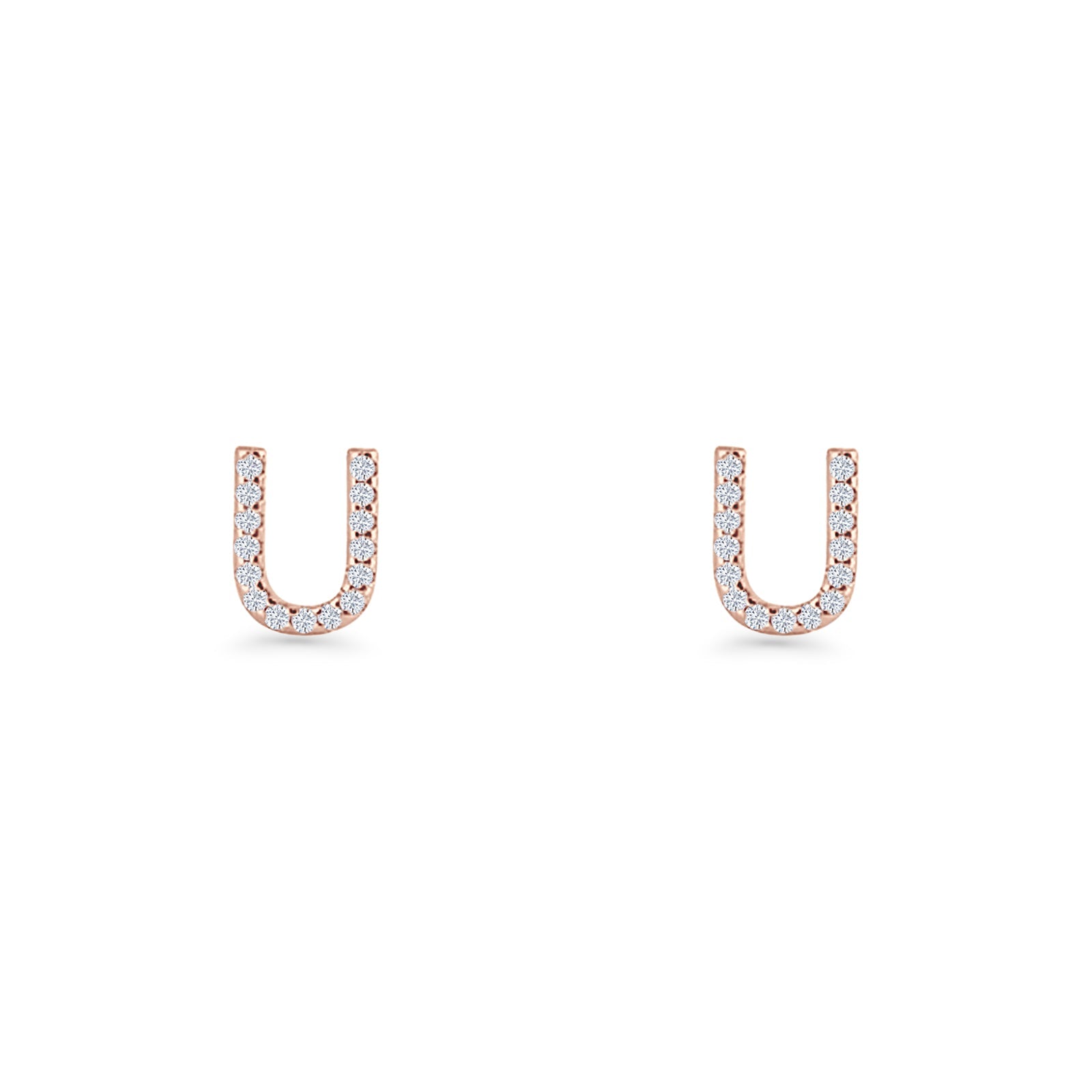 Initial U Stud Earrings