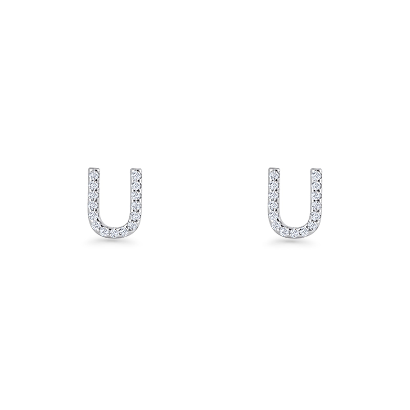 Initial U Stud Earrings