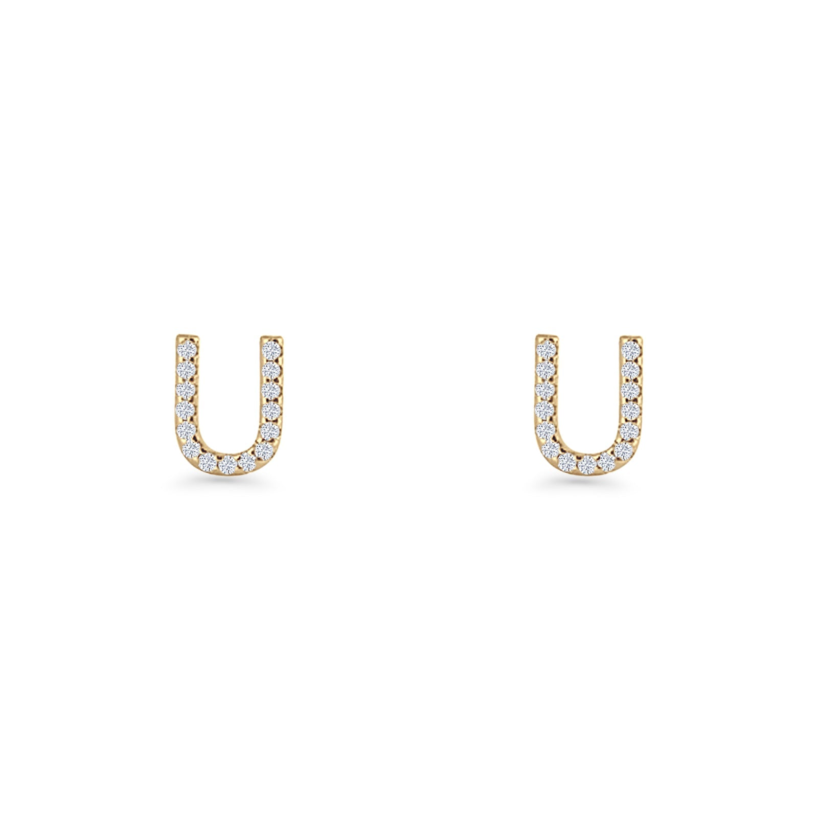 Initial U Stud Earrings