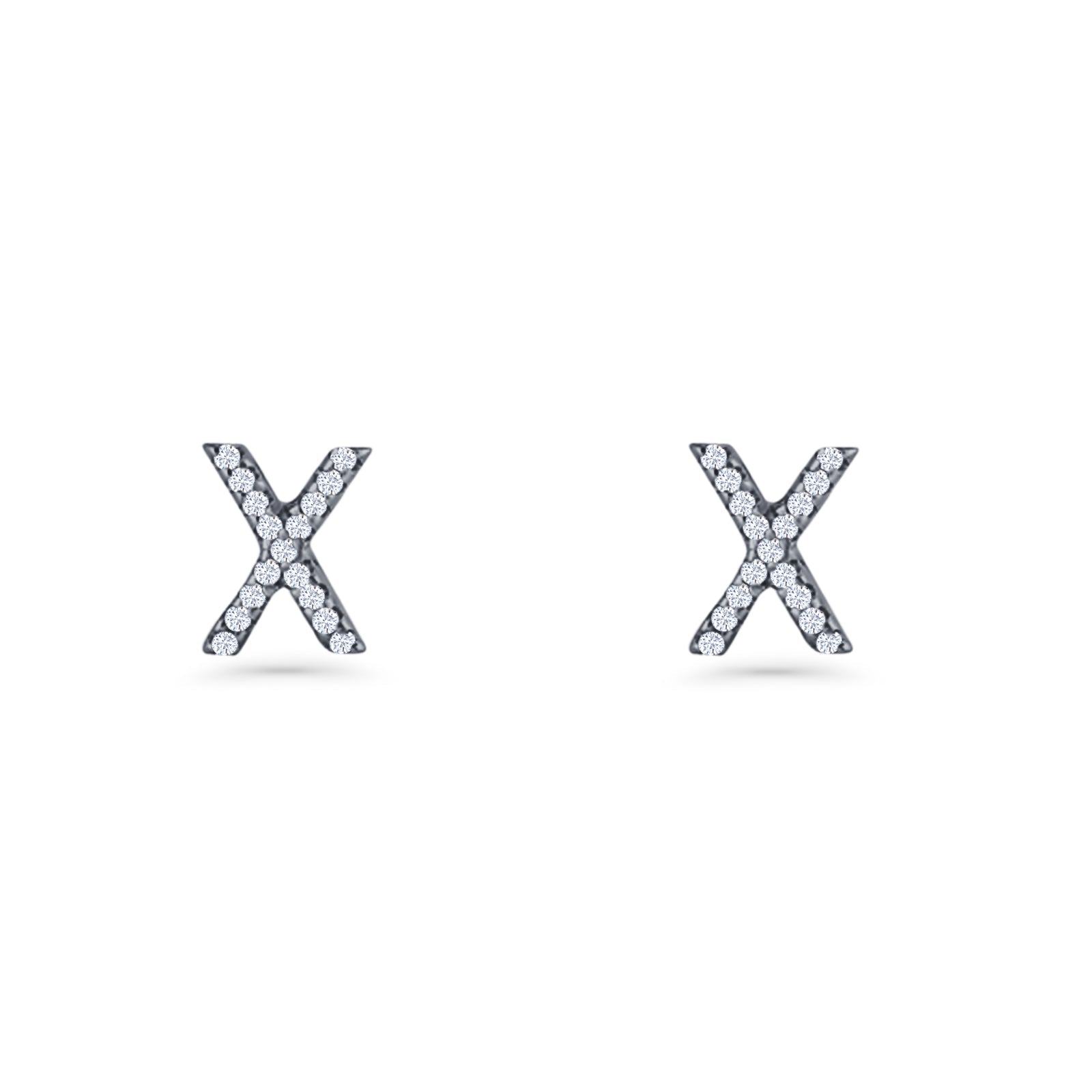 Initial X Stud Earrings