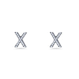 Initial X Stud Earrings
