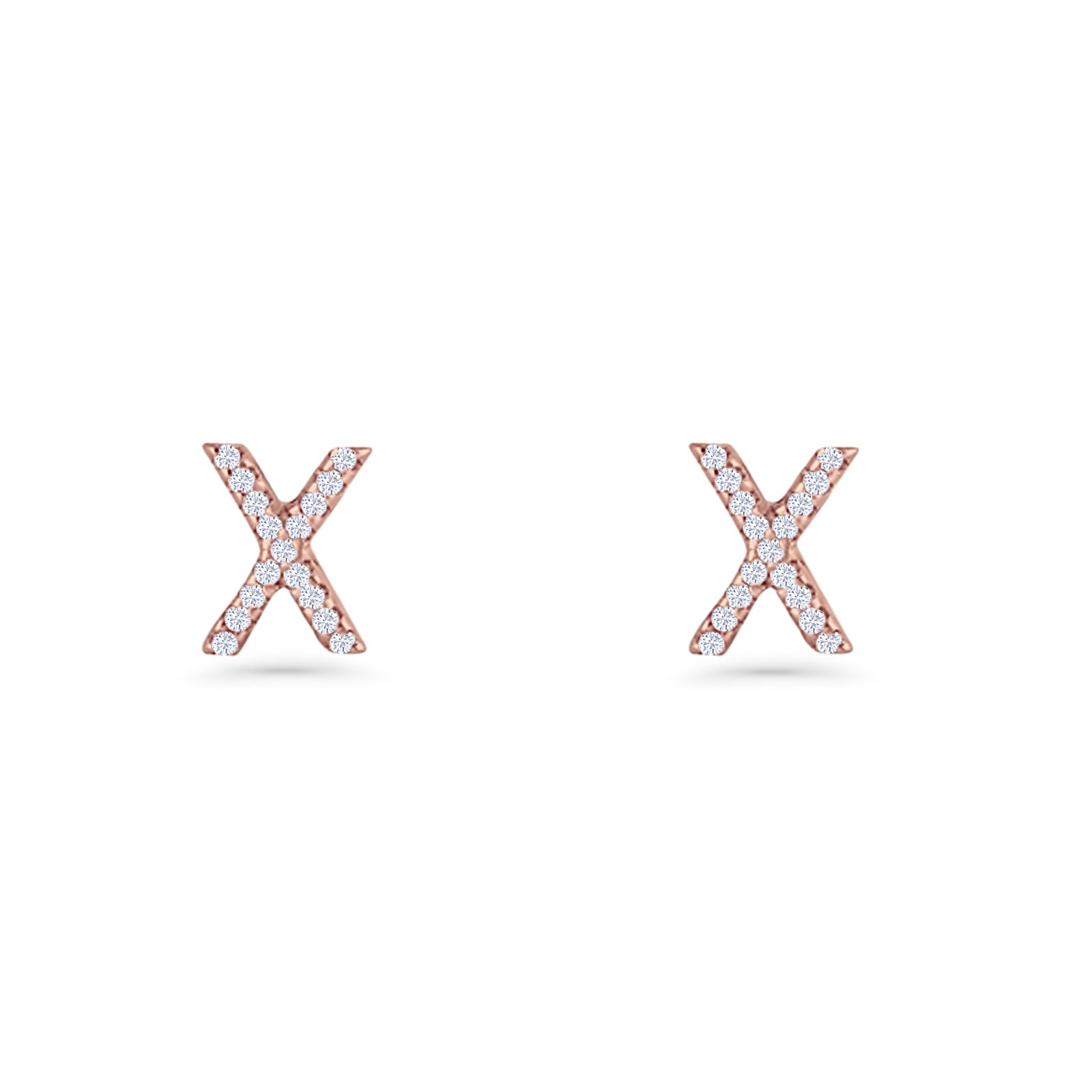 Initial X Stud Earrings