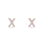 Initial X Stud Earrings