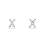 Initial X Stud Earrings