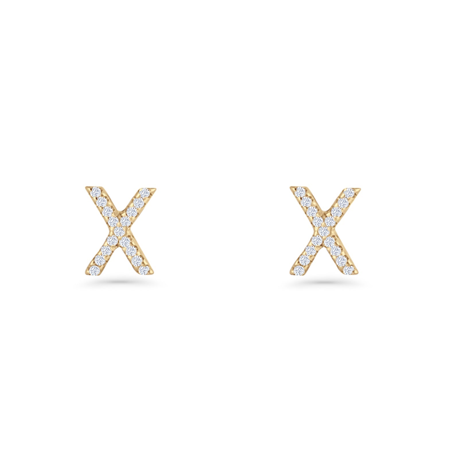 Initial X Stud Earrings