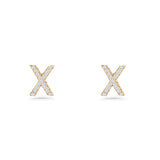 Initial X Stud Earrings