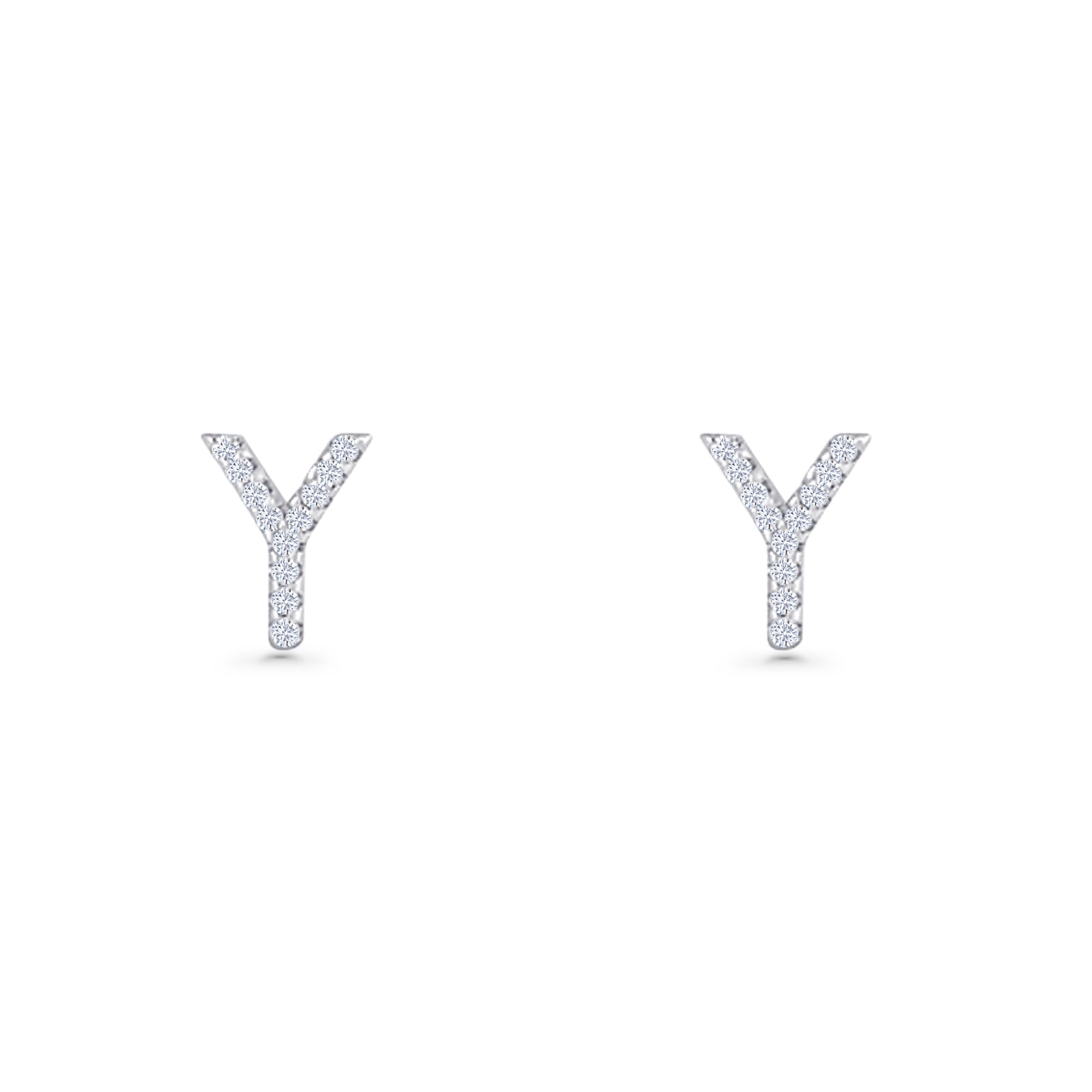 Initial Y Stud Earrings