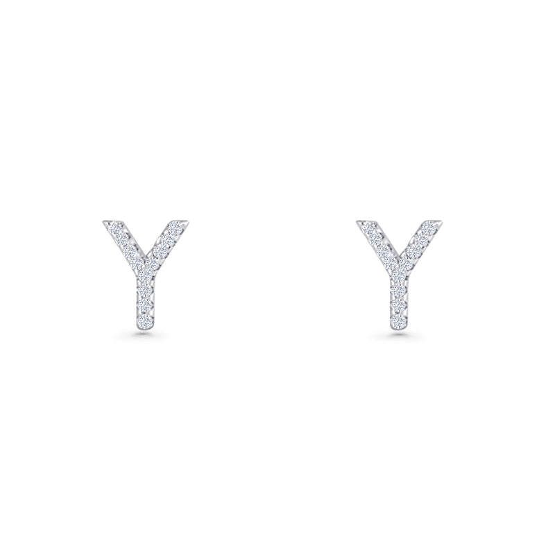 Initial Y Stud Earrings