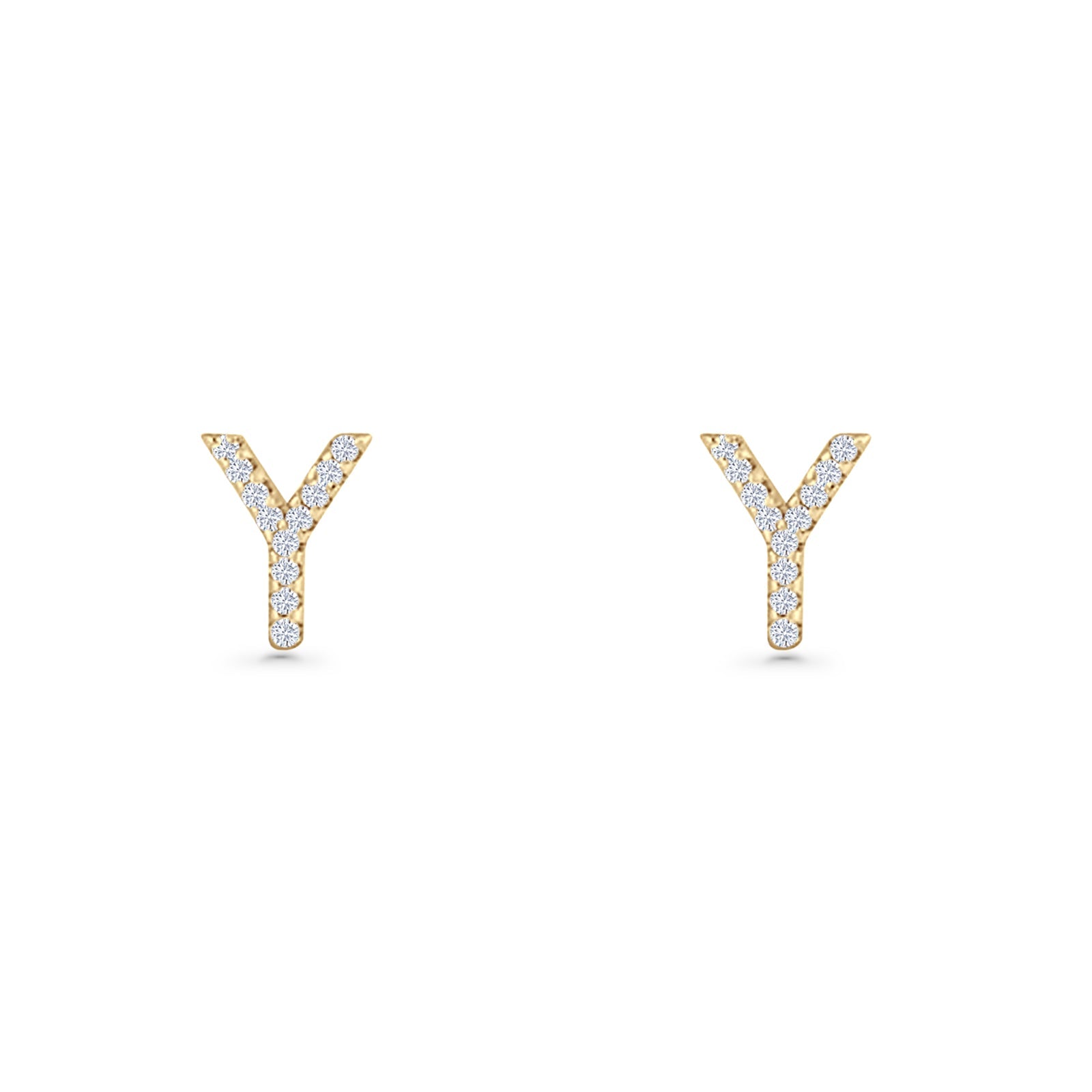 Initial Y Stud Earrings