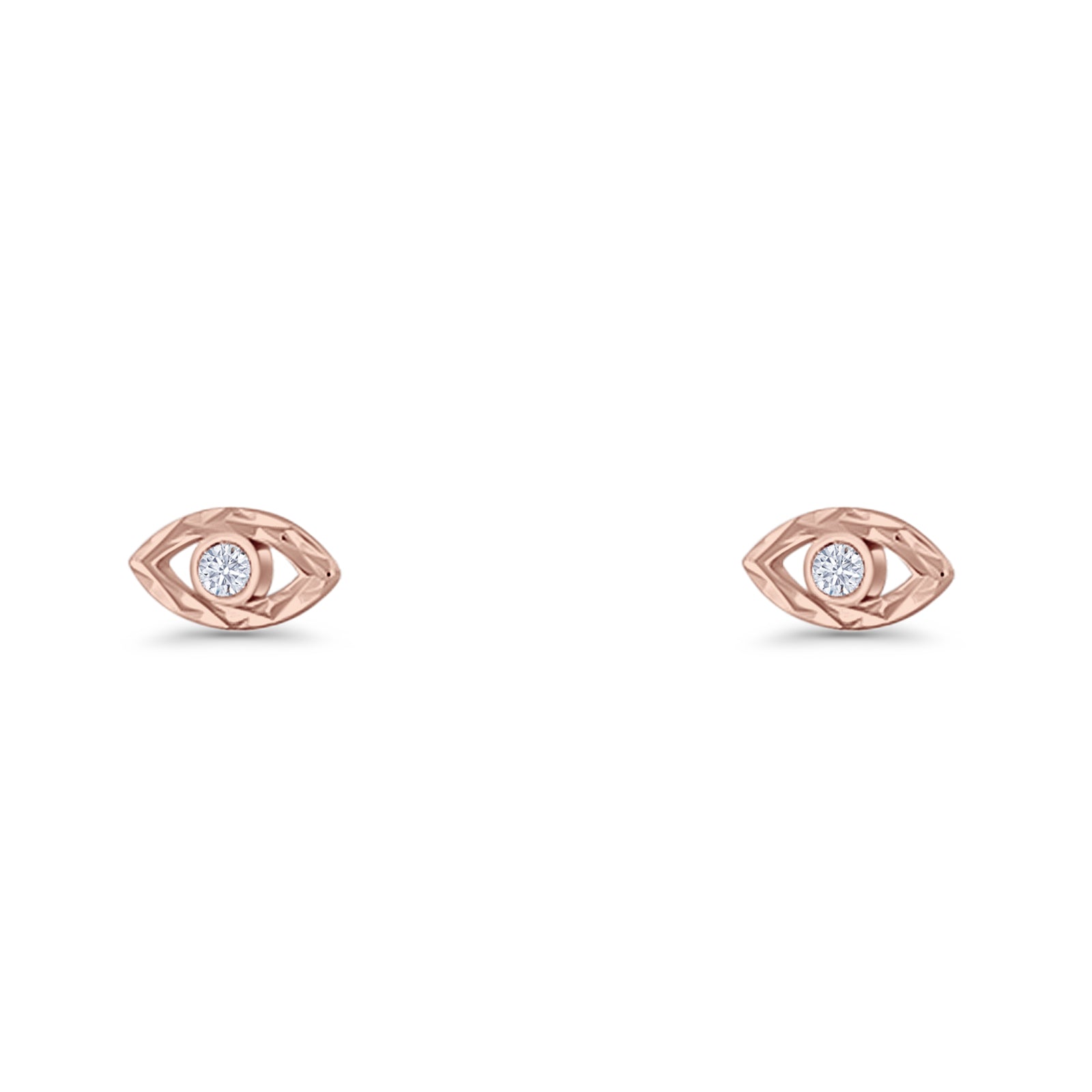 Round CZ Evil Eye Earrings