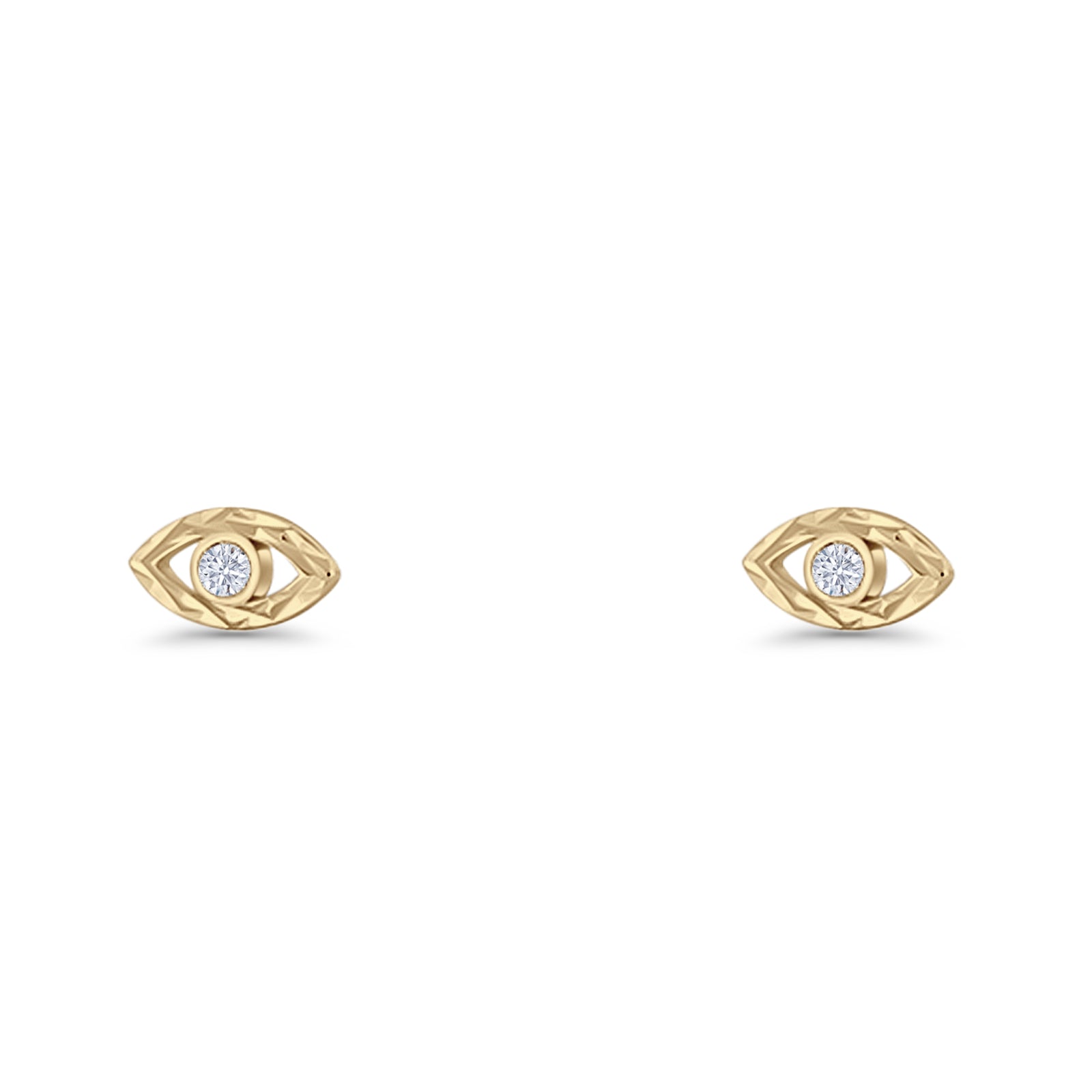 Round CZ Evil Eye Earrings