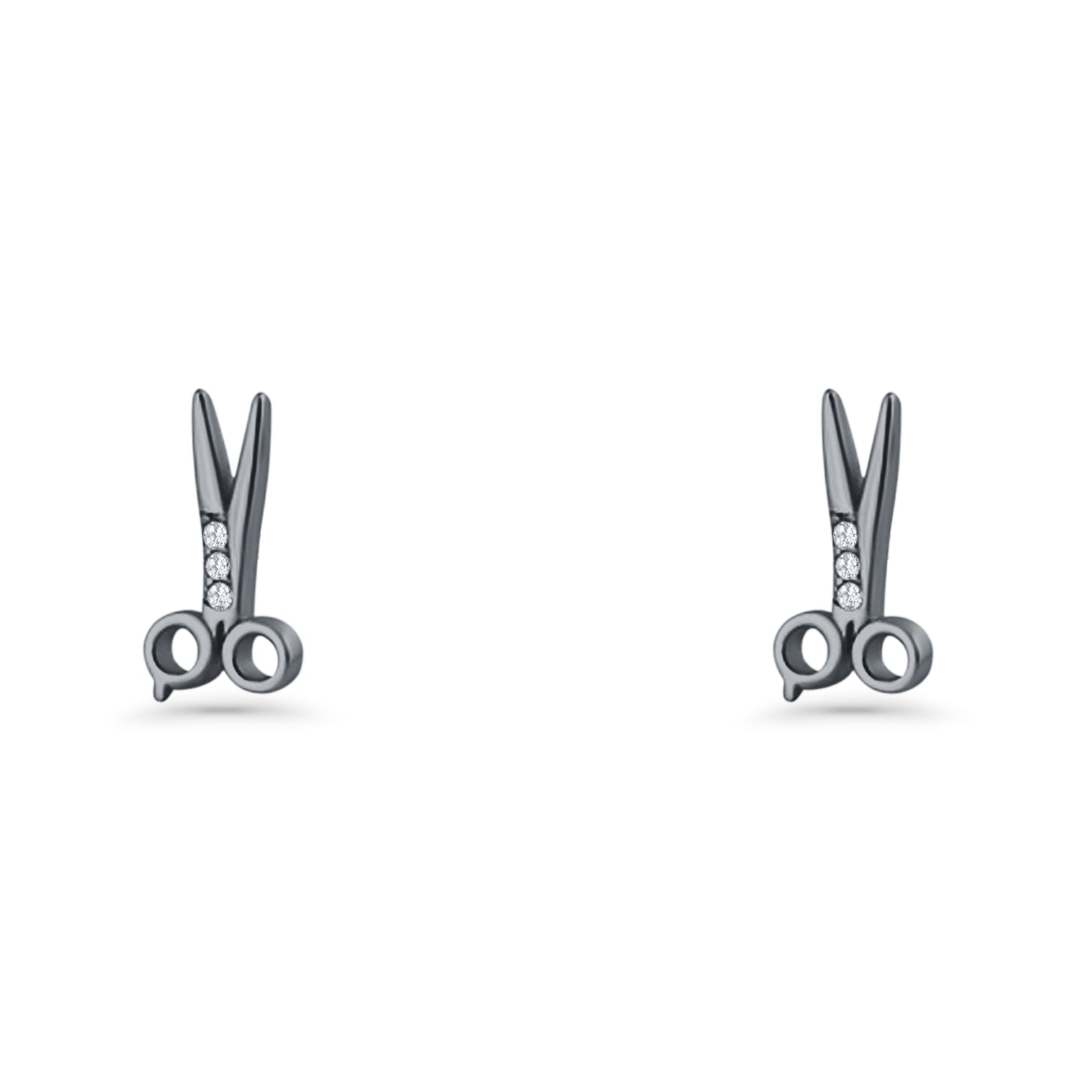 Scissors CZ Stud Earrings