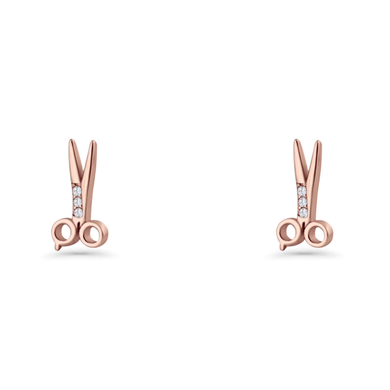 Scissors CZ Stud Earrings