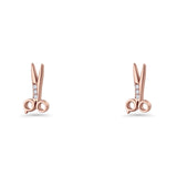 Scissors CZ Stud Earrings