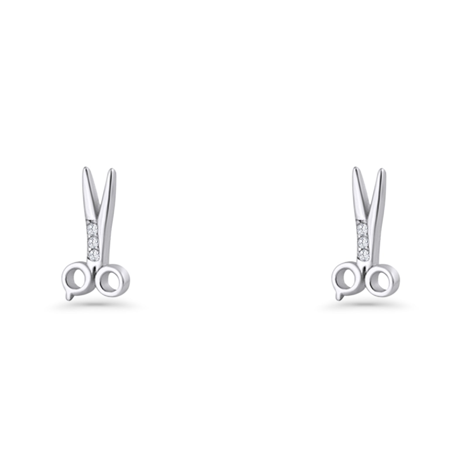 Scissors CZ Stud Earrings