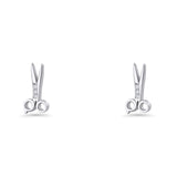Scissors CZ Stud Earrings